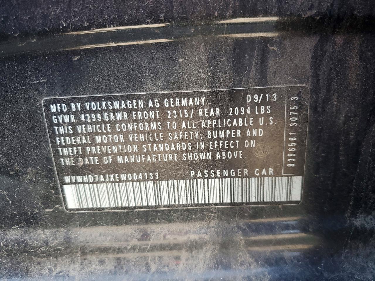 2014 Volkswagen Gti Charcoal vin: WVWHD7AJXEW004133