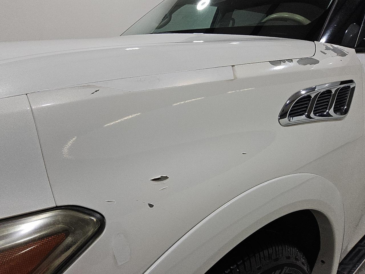 2012 Infiniti Qx56 Base White vin: JN8AZ2NE2C9023374 Damage: Left Front Fender, Previous Repair, Substandard Repair