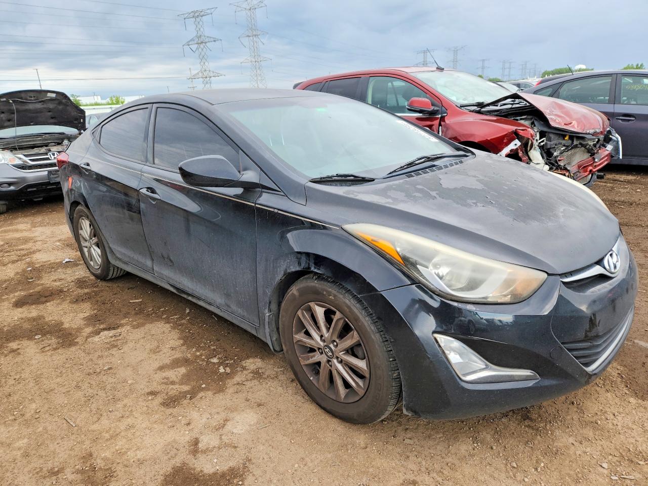 2015 Hyundai Elantra Se Black vin: KMHDH4AE1FU228131