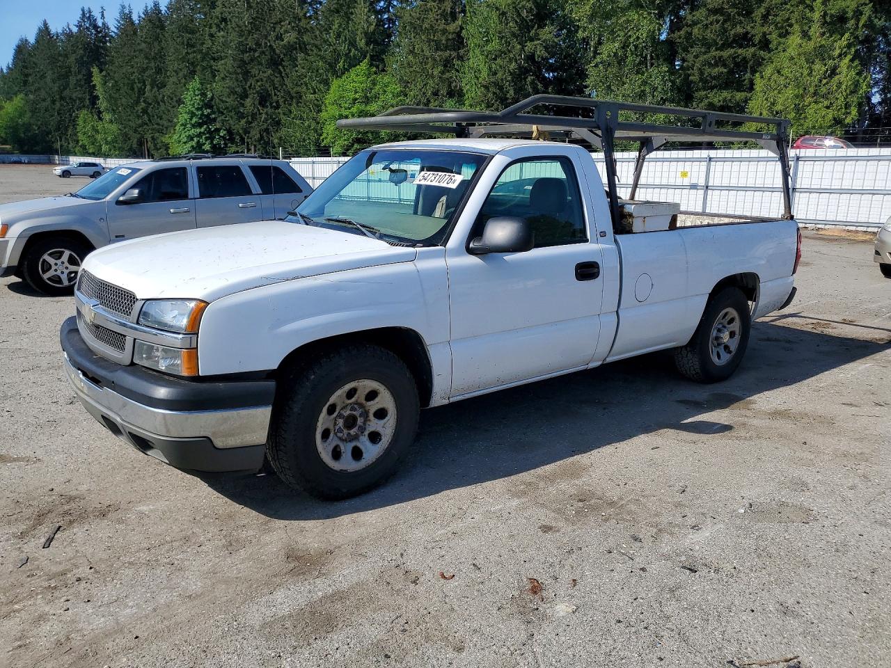 2005 Chevrolet Silverado C1500 White vin: 1GCEC14X35Z152156