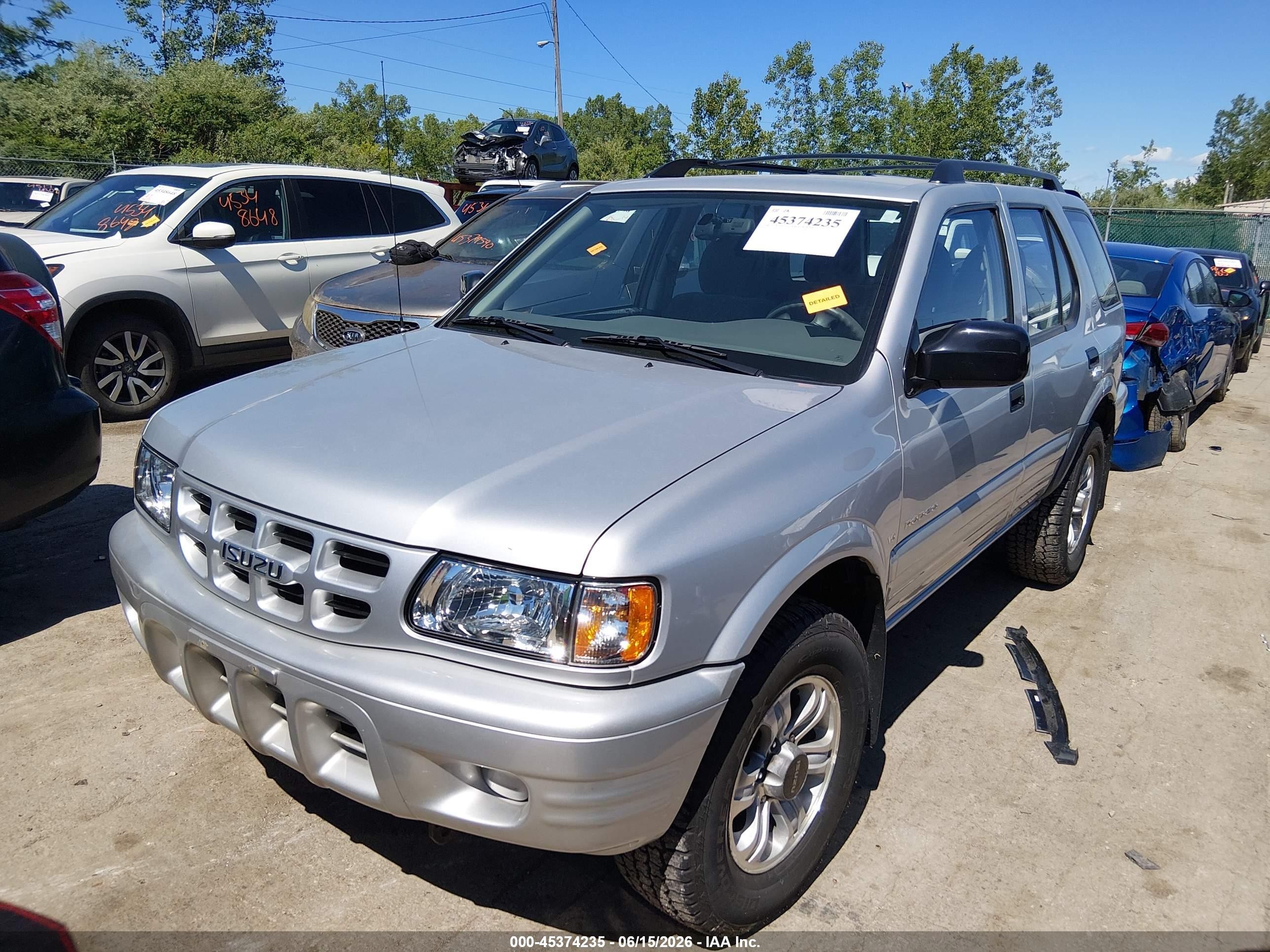 2000 Isuzu Rodeo S/ls/lse Silver vin: 452DM58W2Y4326953