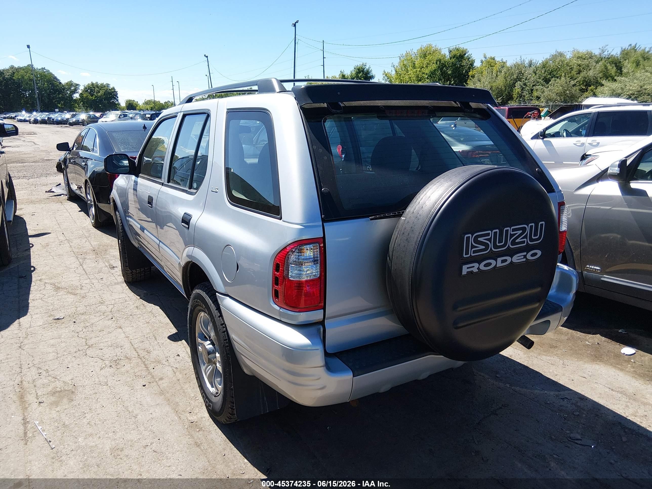 2000 Isuzu Rodeo S/ls/lse Silver vin: 452DM58W2Y4326953