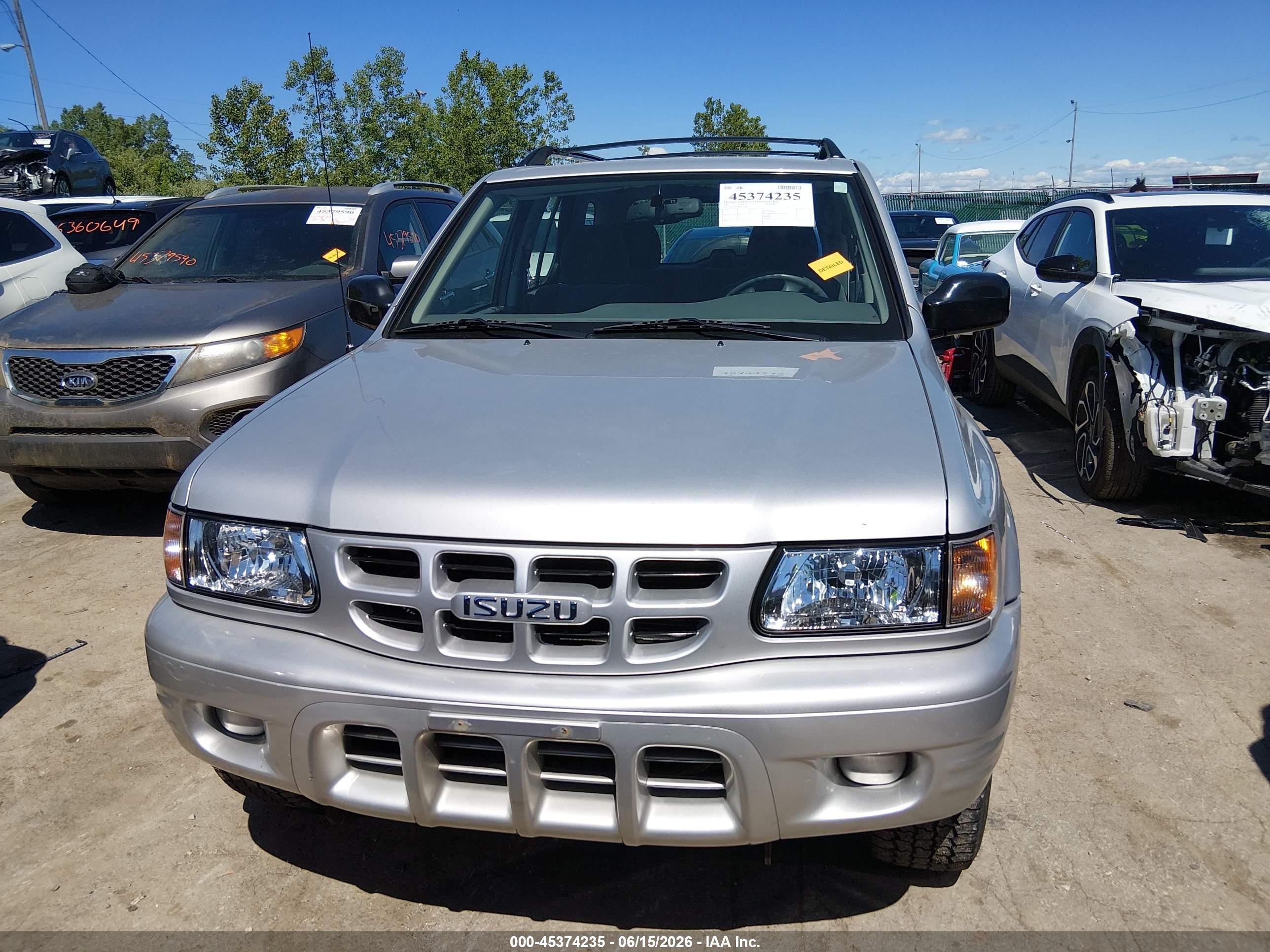 2000 Isuzu Rodeo S/ls/lse Silver vin: 452DM58W2Y4326953