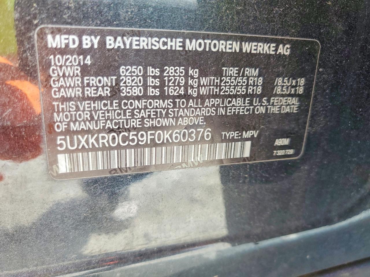 2015 Bmw X5 Xdrive35i Black vin: 5UXKR0C59F0K60376
