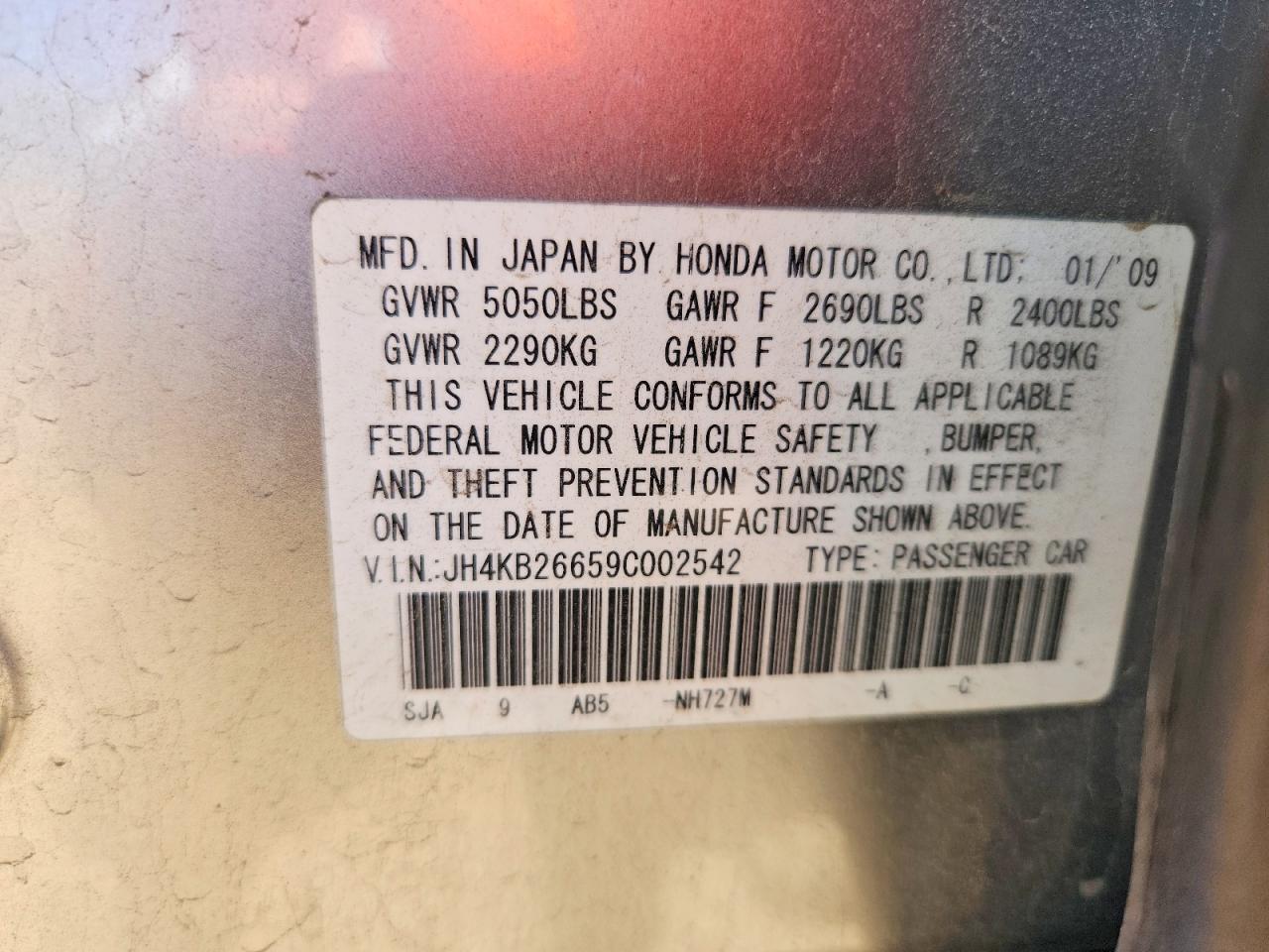 2009 Acura Rl Silver vin: JH4KB26659C002542