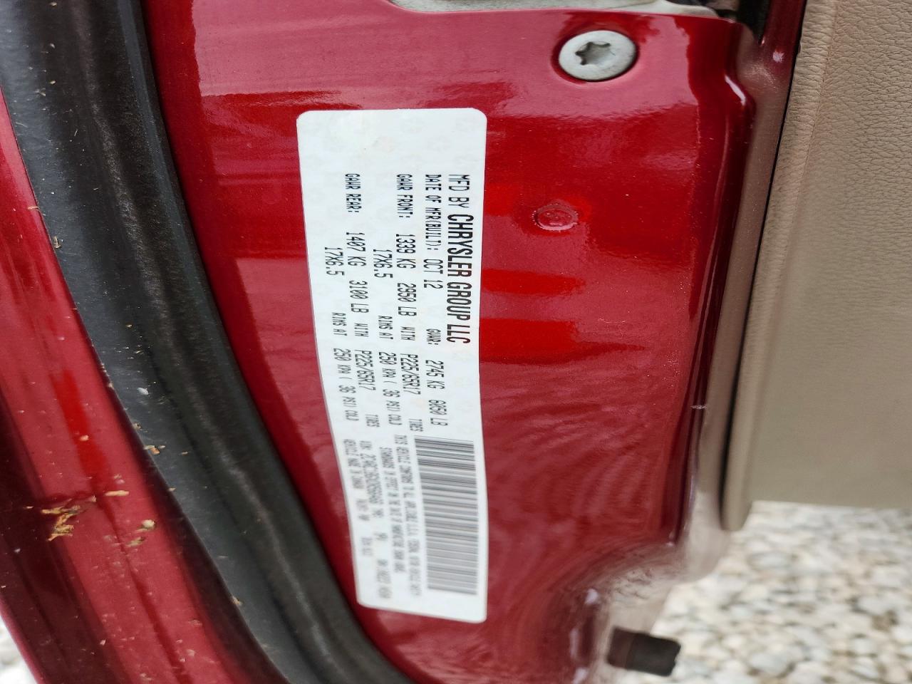 2013 Chrysler Town & Country Touring Red vin: 2C4RC1BGXDR566466