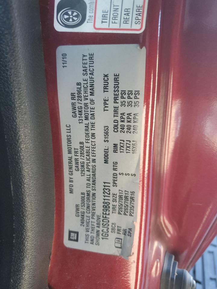 2011 Chevrolet Colorado Lt Red vin: 1GCJSDFE9B8112311