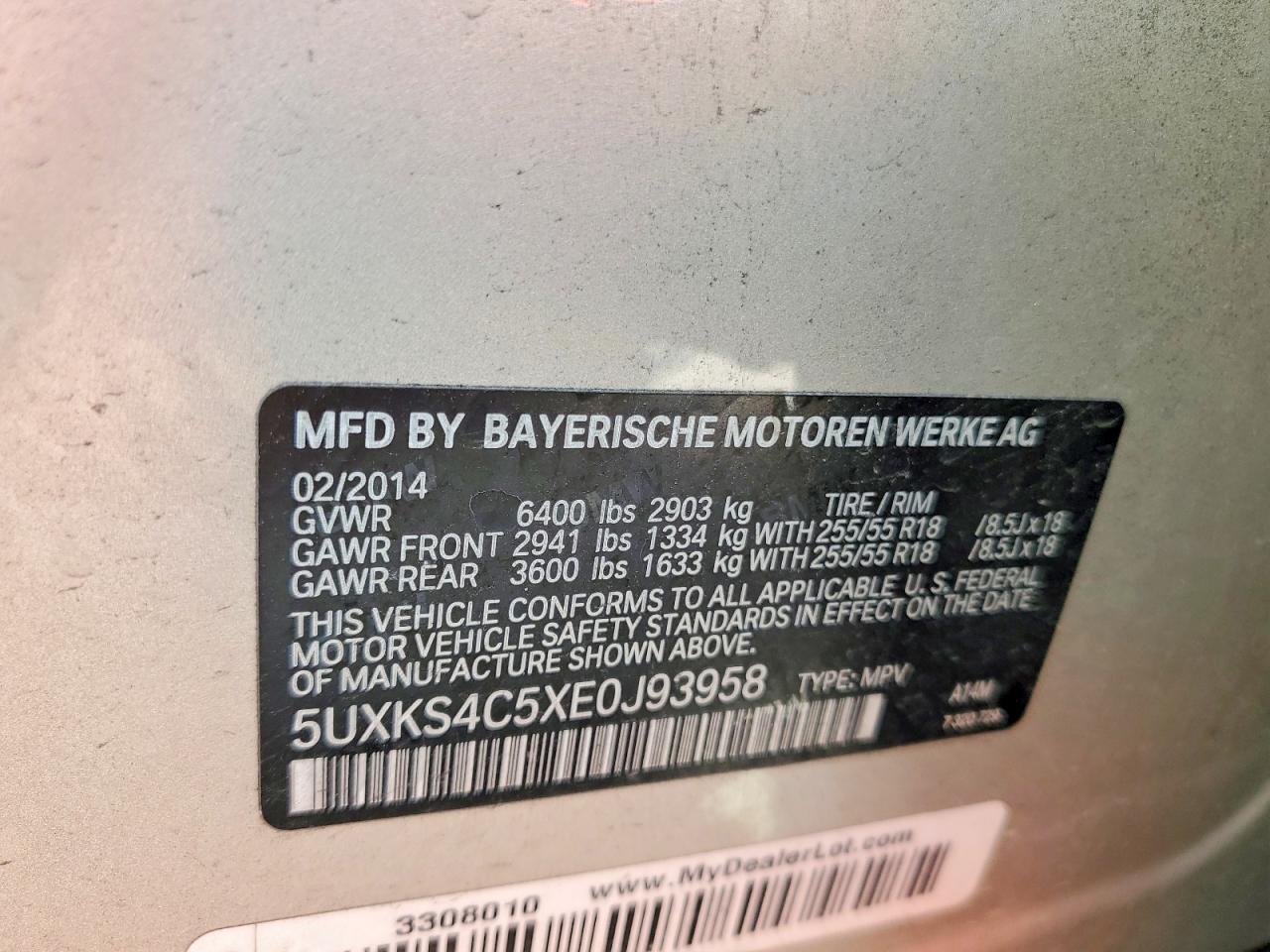 2014 Bmw X5 Xdrive35d Серый vin: 5UXKS4C5XE0J93958