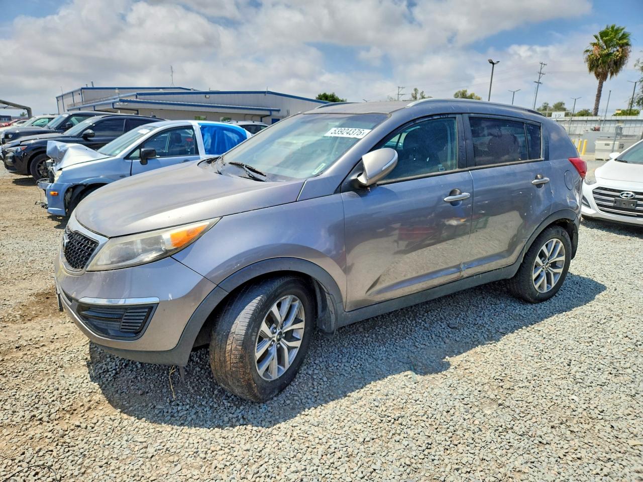 2015 Kia Sportage Lx Gray vin: KNDPB3AC3F7723277