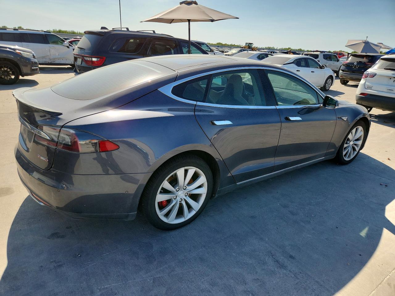2015 Tesla Model S 85d Gray vin: 5YJSA1H21FFP76259
