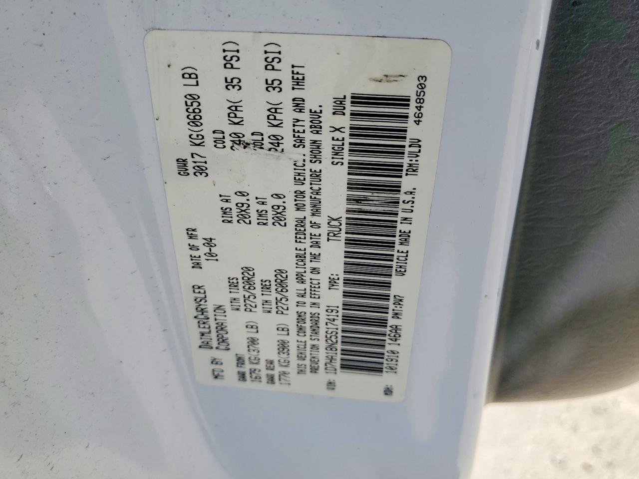 2005 Dodge Ram 1500 St White vin: 1D7HA18N25S174191