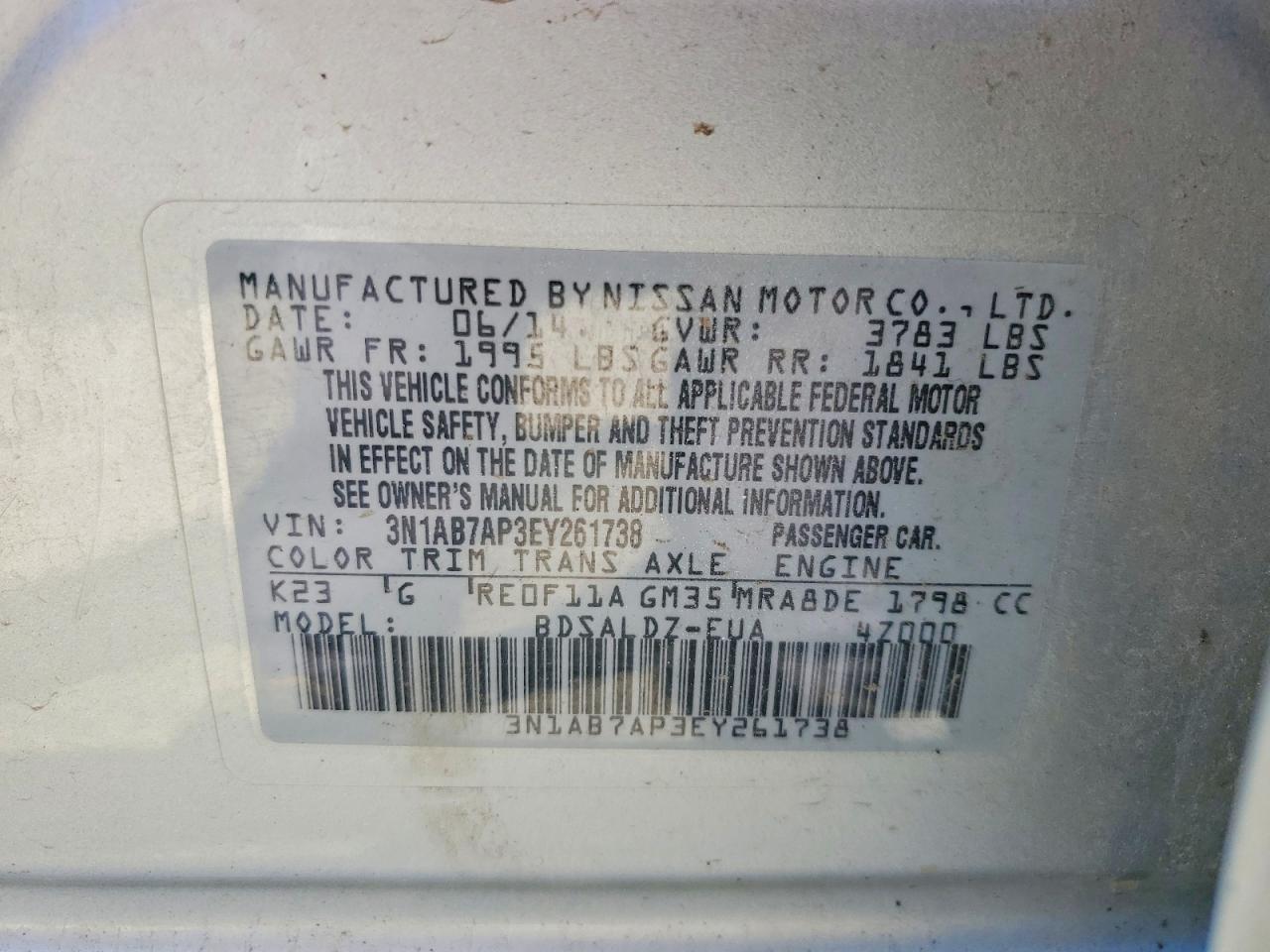 2014 Nissan Sentra Sv Silver vin: 3N1AB7AP3EY261738