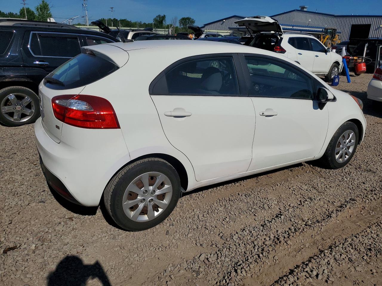 2014 Kia Rio Lx White vin: KNADM5A3XE6413654