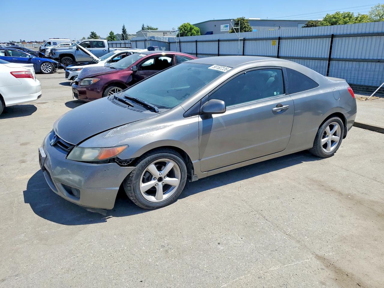 2007 Honda Civic Lx Gray vin: 2HGFG12637H537532