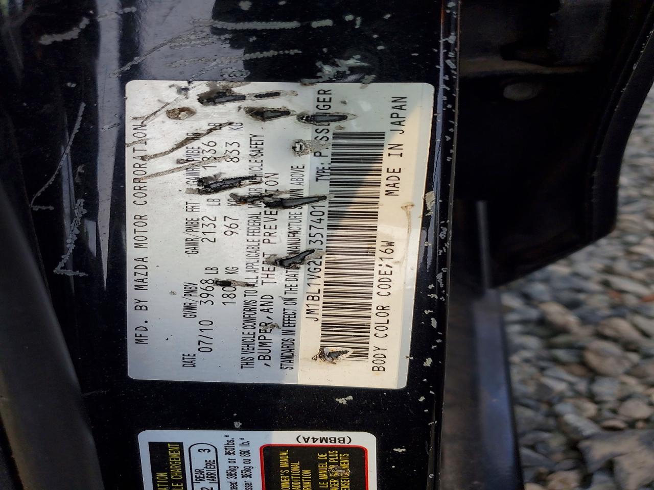 2011 Mazda 3 I Black vin: JM1BL1VG2B1357401