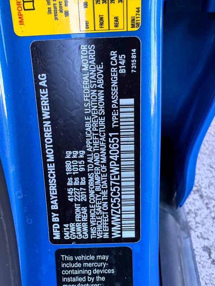 2014 Mini Cooper S Countryman Blue vin: WMWZC5C57EWP40651