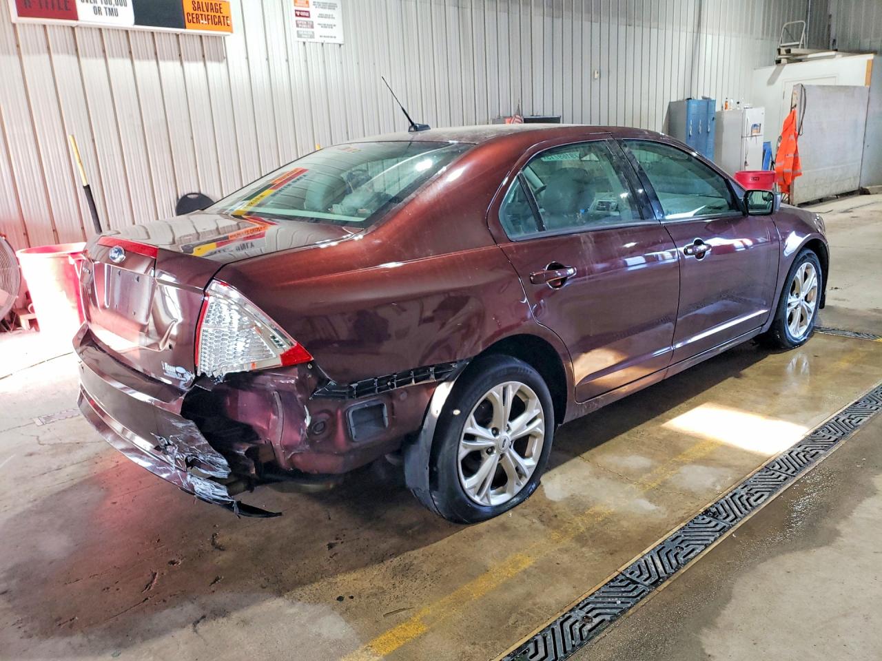 2012 Ford Fusion S Burgundy vin: 3FAHP0GA7CR202860