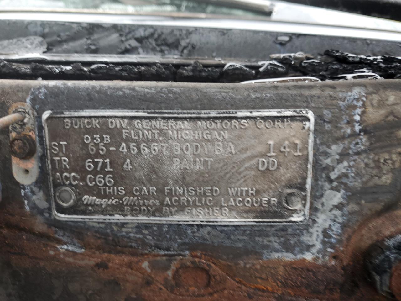 1965 Buick Wildcat Black vin: 466675D112668