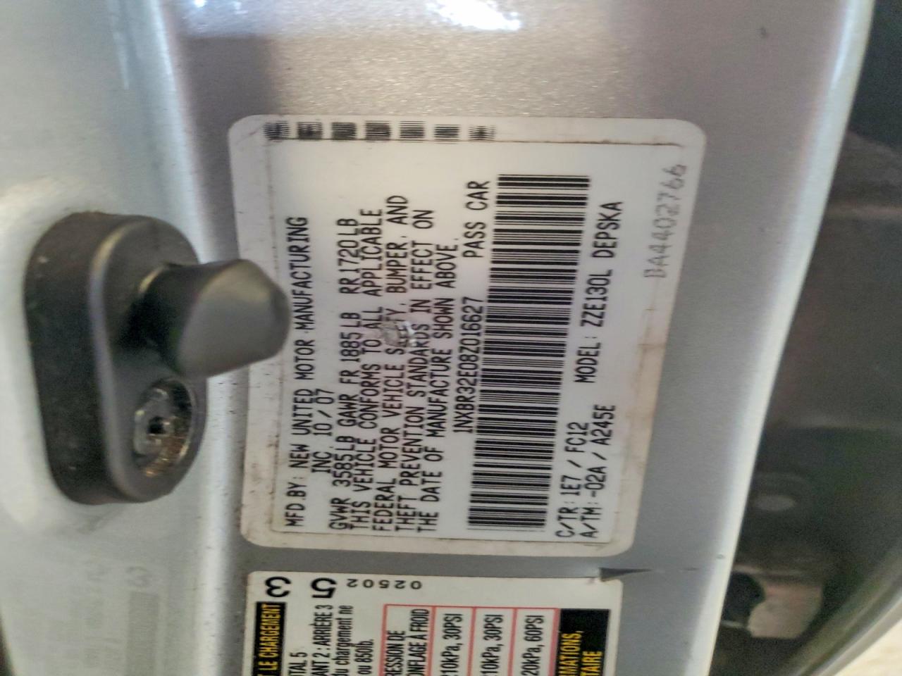 2008 Toyota Corolla S Серебряный vin: 1NXBR32E08Z016627