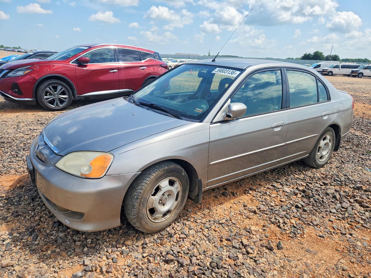 2003 Honda Civic Hybrid Gray vin: JHMES96603S019381