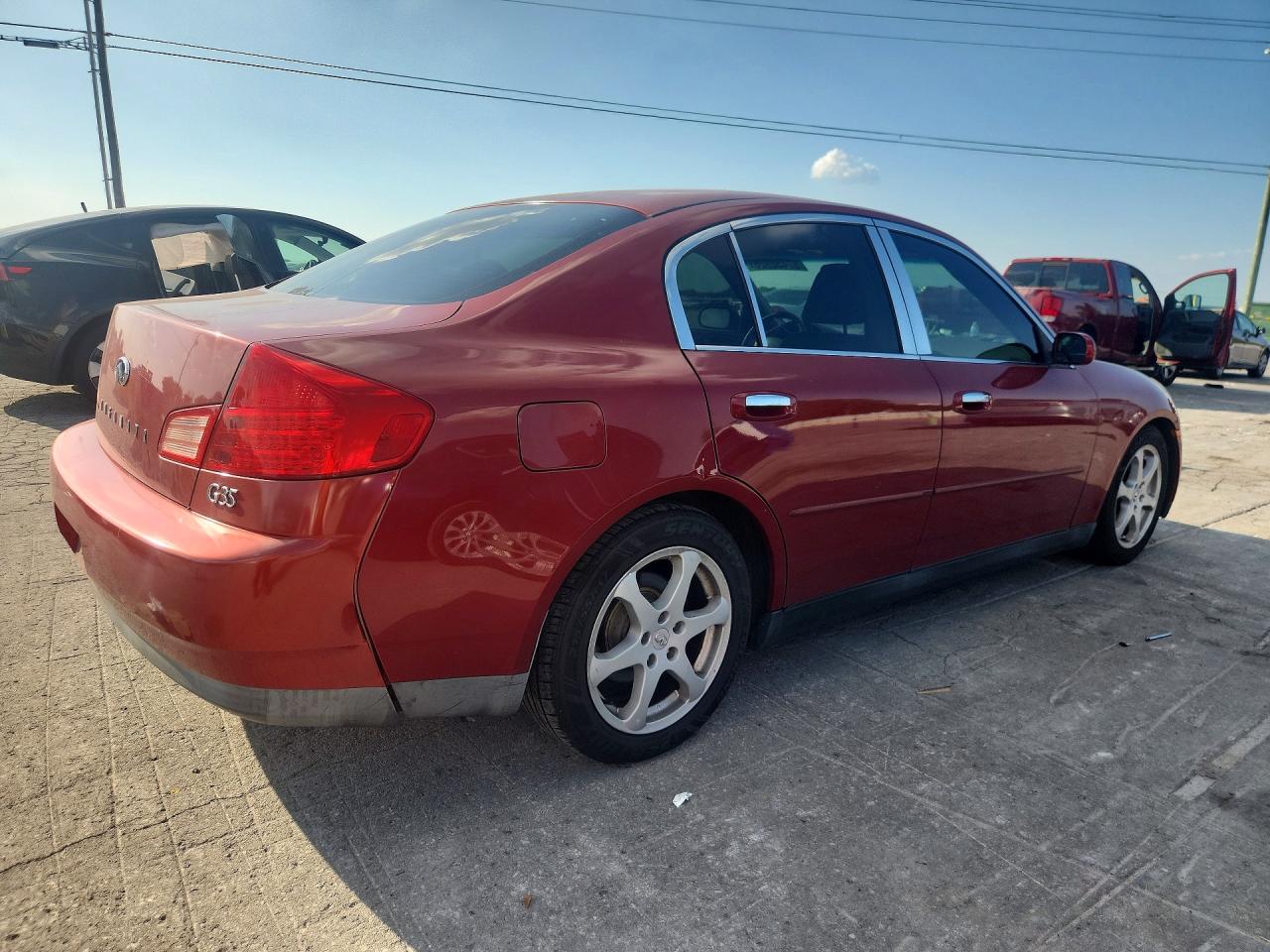 2003 Infiniti G35 Base Red vin: JNKCV51E23M305145