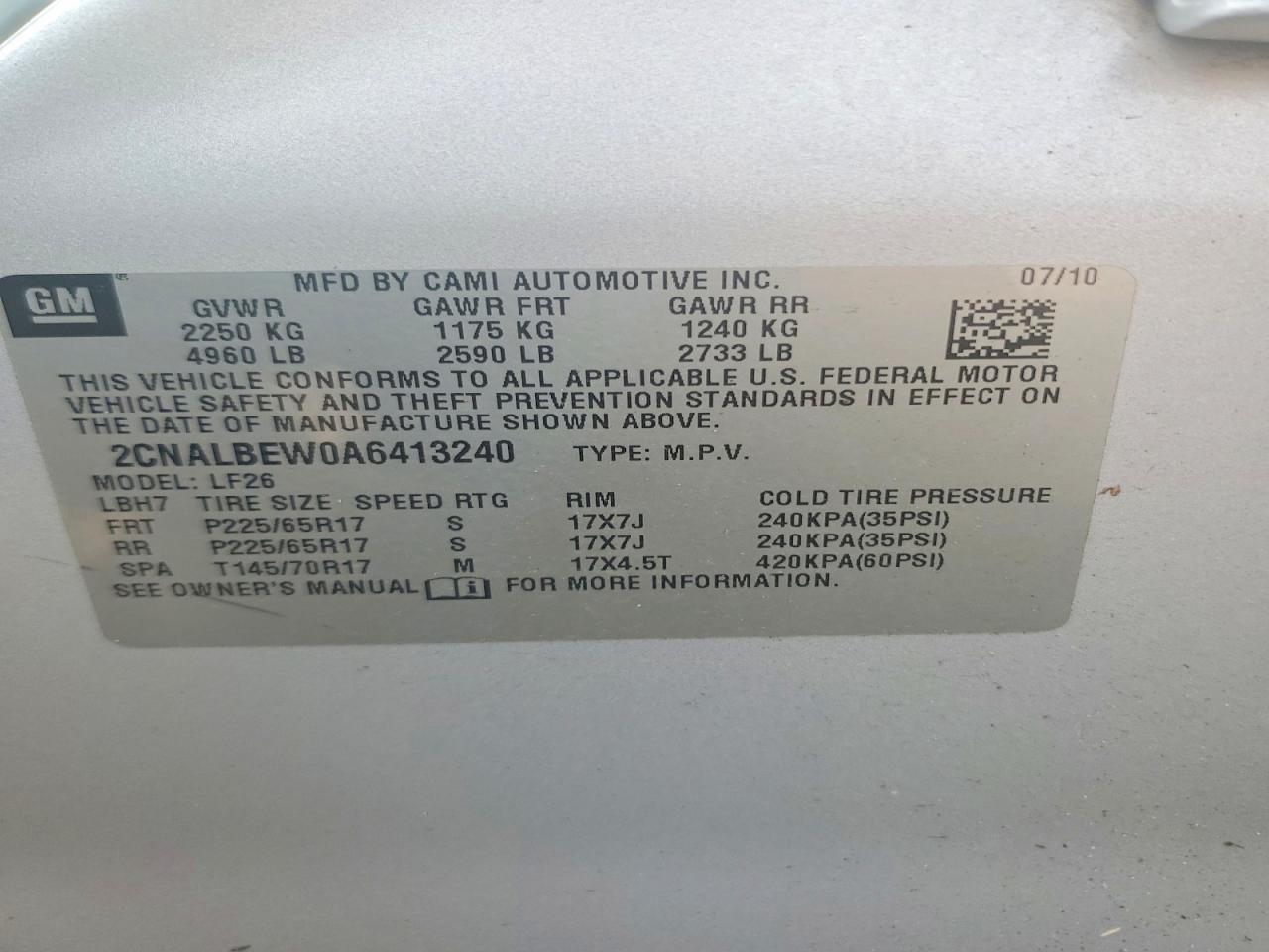 2010 Chevrolet Equinox Ls Silver vin: 2CNALBEW0A6413240