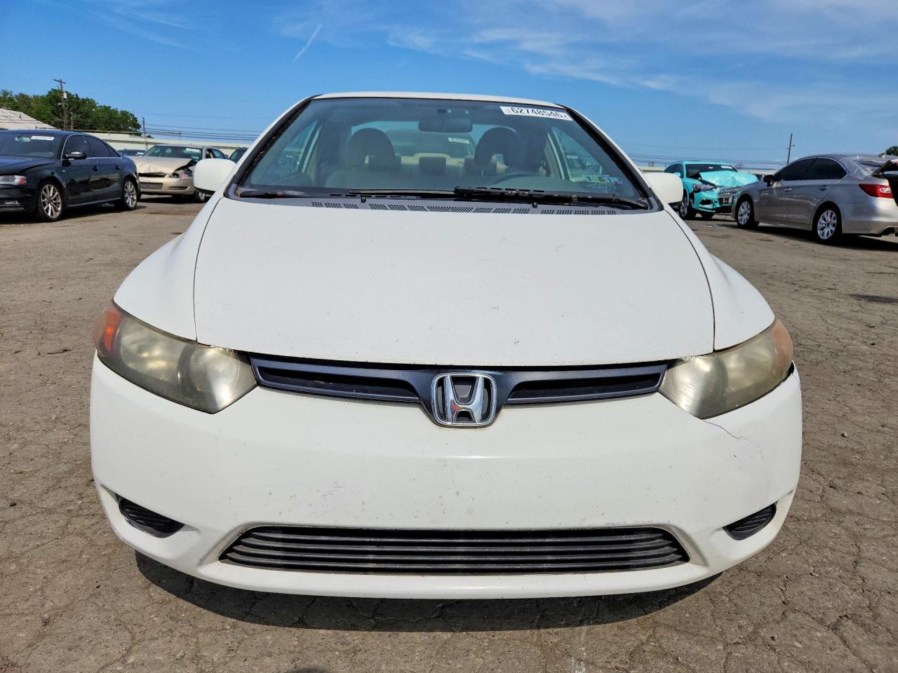 2007 Honda Civic Lx White vin: 2HGFG12647H532131