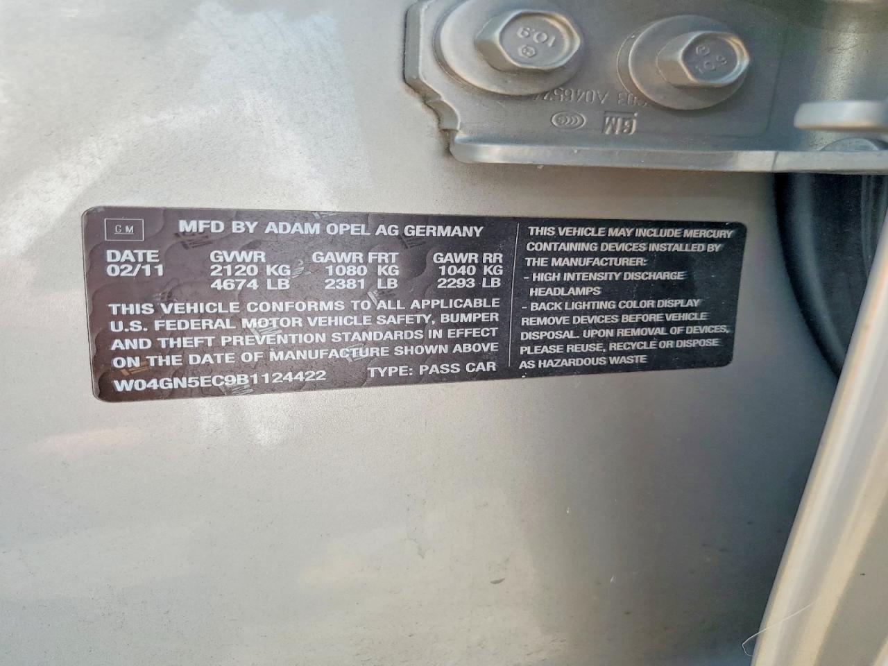 2011 Buick Regal Cxl Серебряный vin: W04GN5EC9B1124422