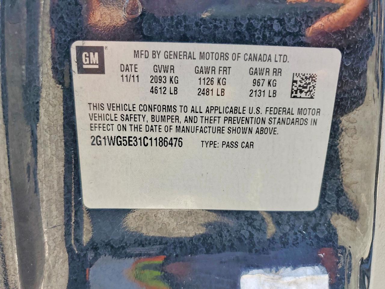 2012 Chevrolet Impala Lt Black vin: 2G1WG5E31C1186476