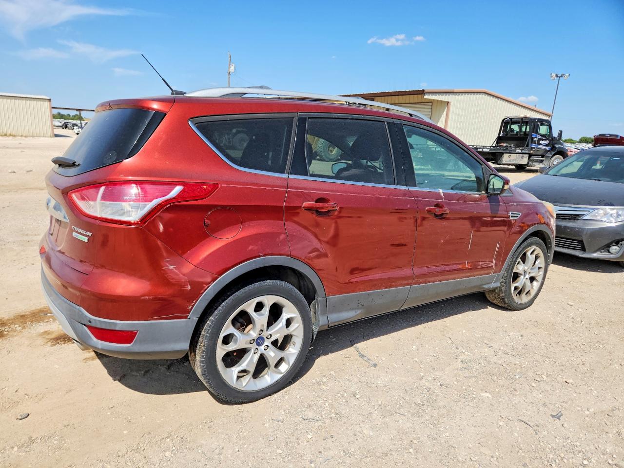 2014 Ford Escape Titanium Red vin: 1FMCU0J97EUB97890