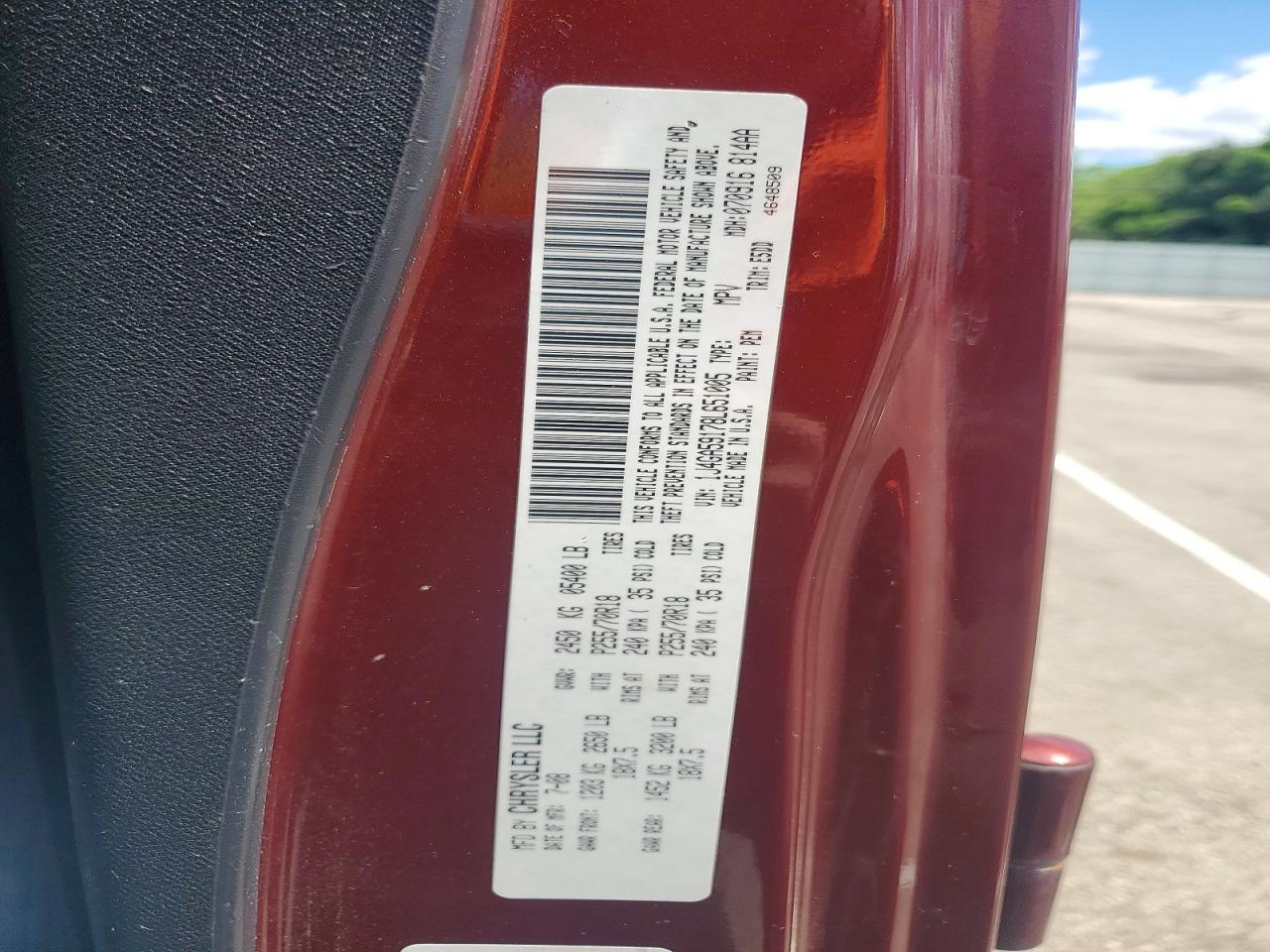 2008 Jeep Wrangler Unlimited Sahara Red vin: 1J4GA59178L651005