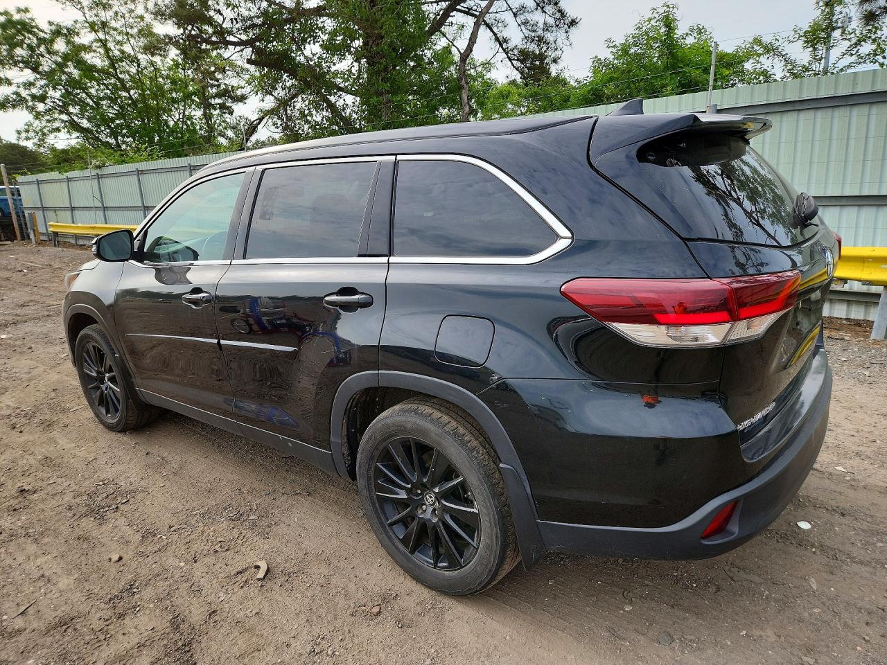 2019 Toyota Highlander Se Black vin: 5TDJZRFH9KS622317