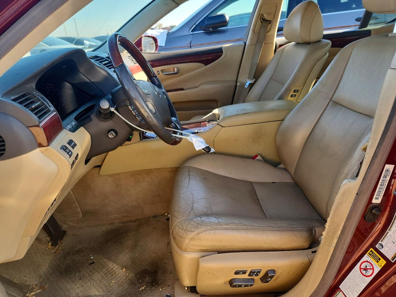 2007 Lexus Ls 460 Burgundy vin: JTHBL46F875040275