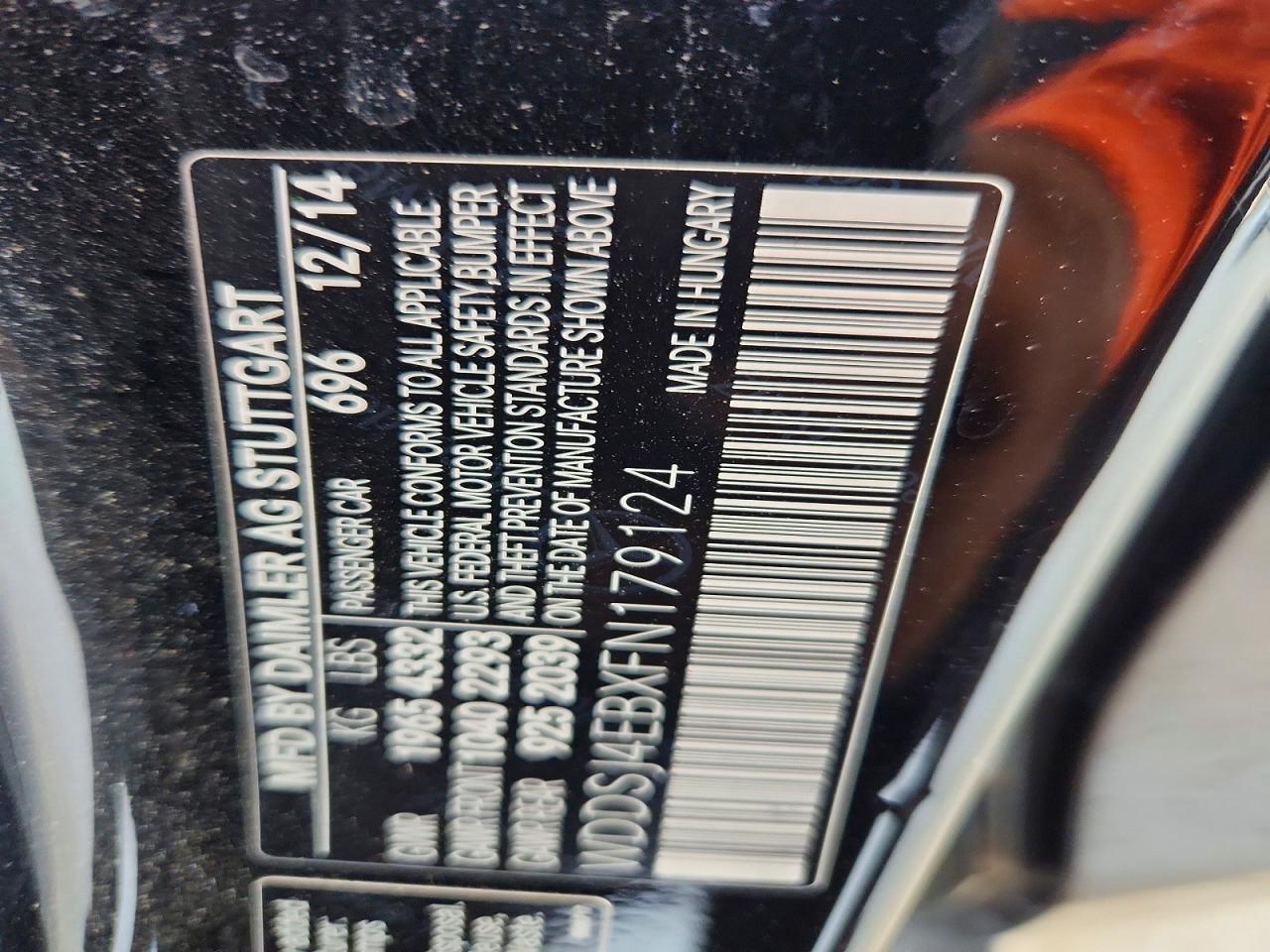 2015 Mercedes-benz Cla 250 Black vin: WDDSJ4EBXFN179124