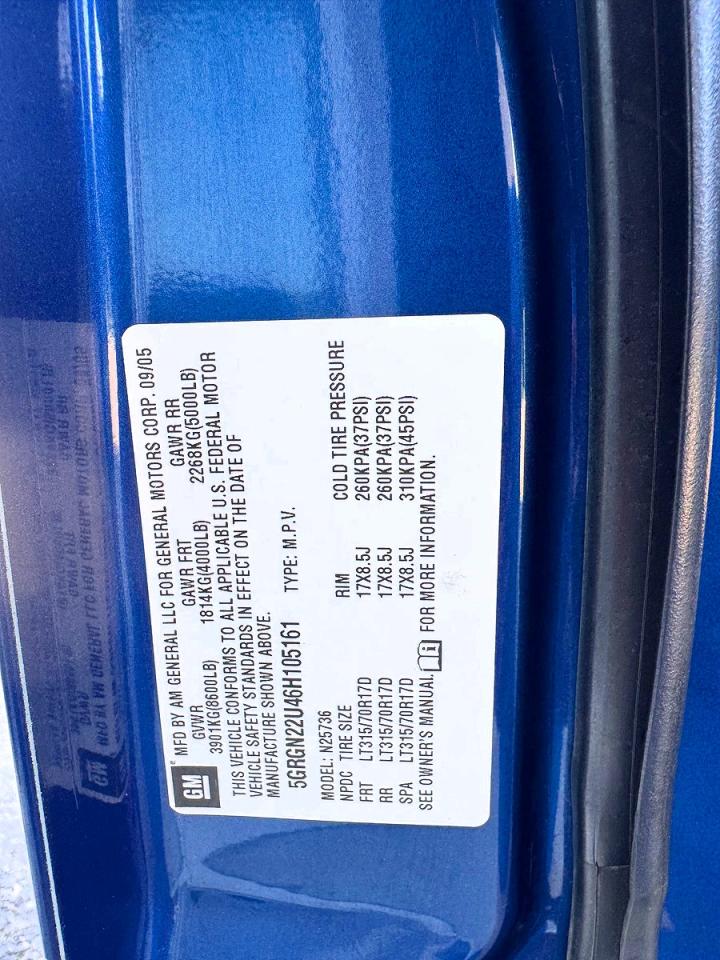 2006 Hummer H2 Sut Blue vin: 5GRGN22U46H105161