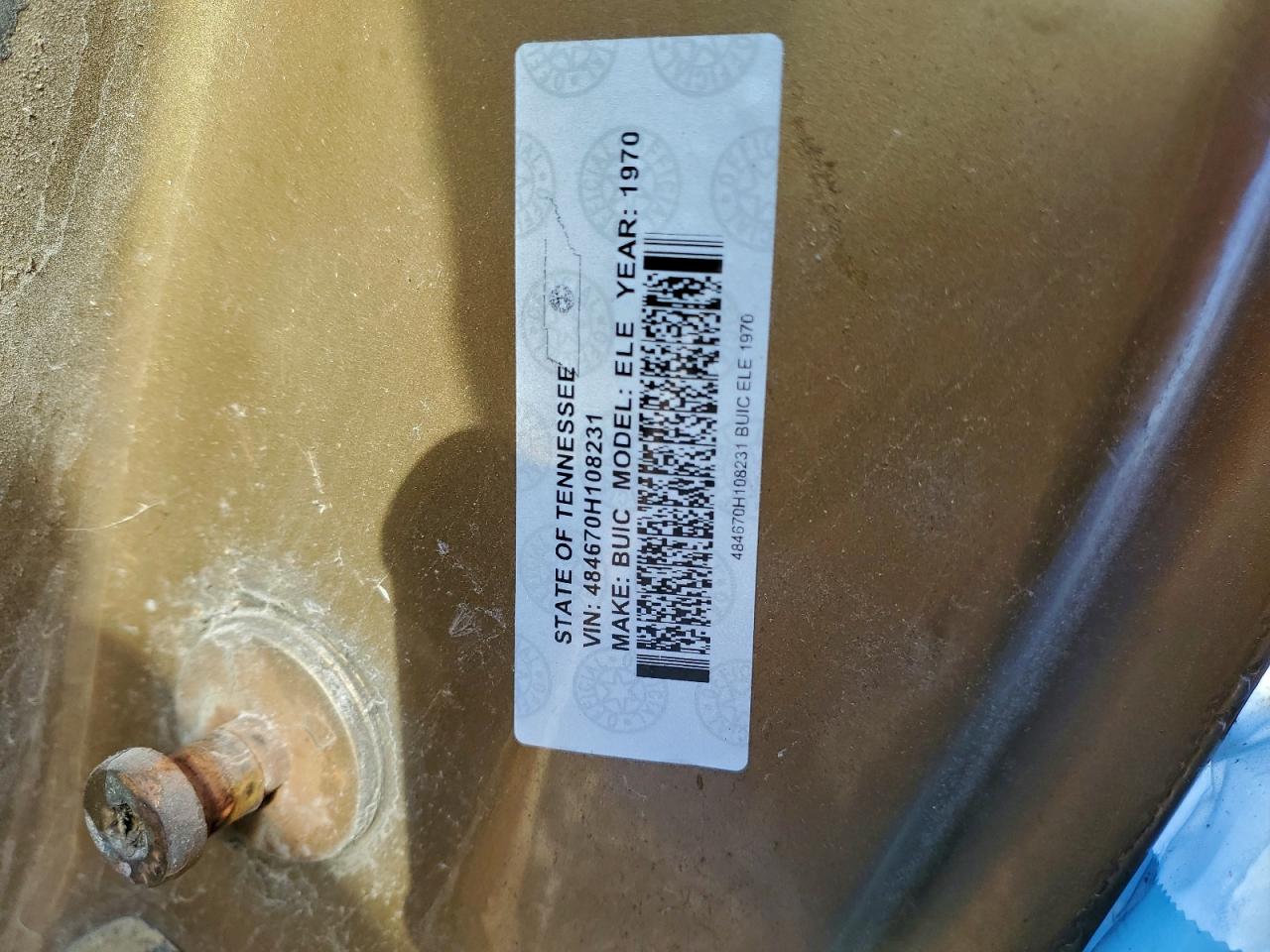 1970 Buick Electra Gold vin: 484670H108231