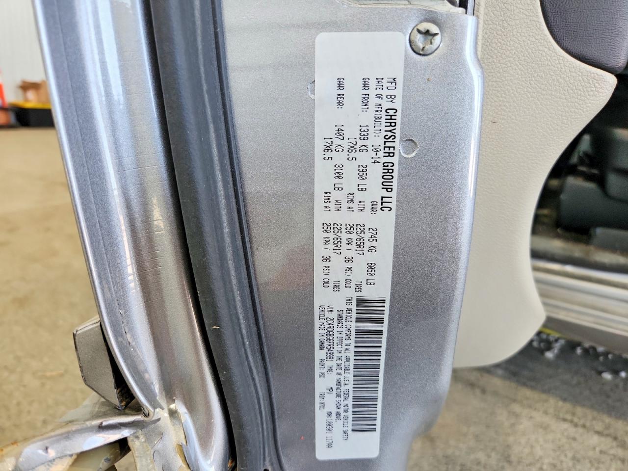2015 Dodge Grand Caravan Se Серебряный vin: 2C4RDGBG6FR549991