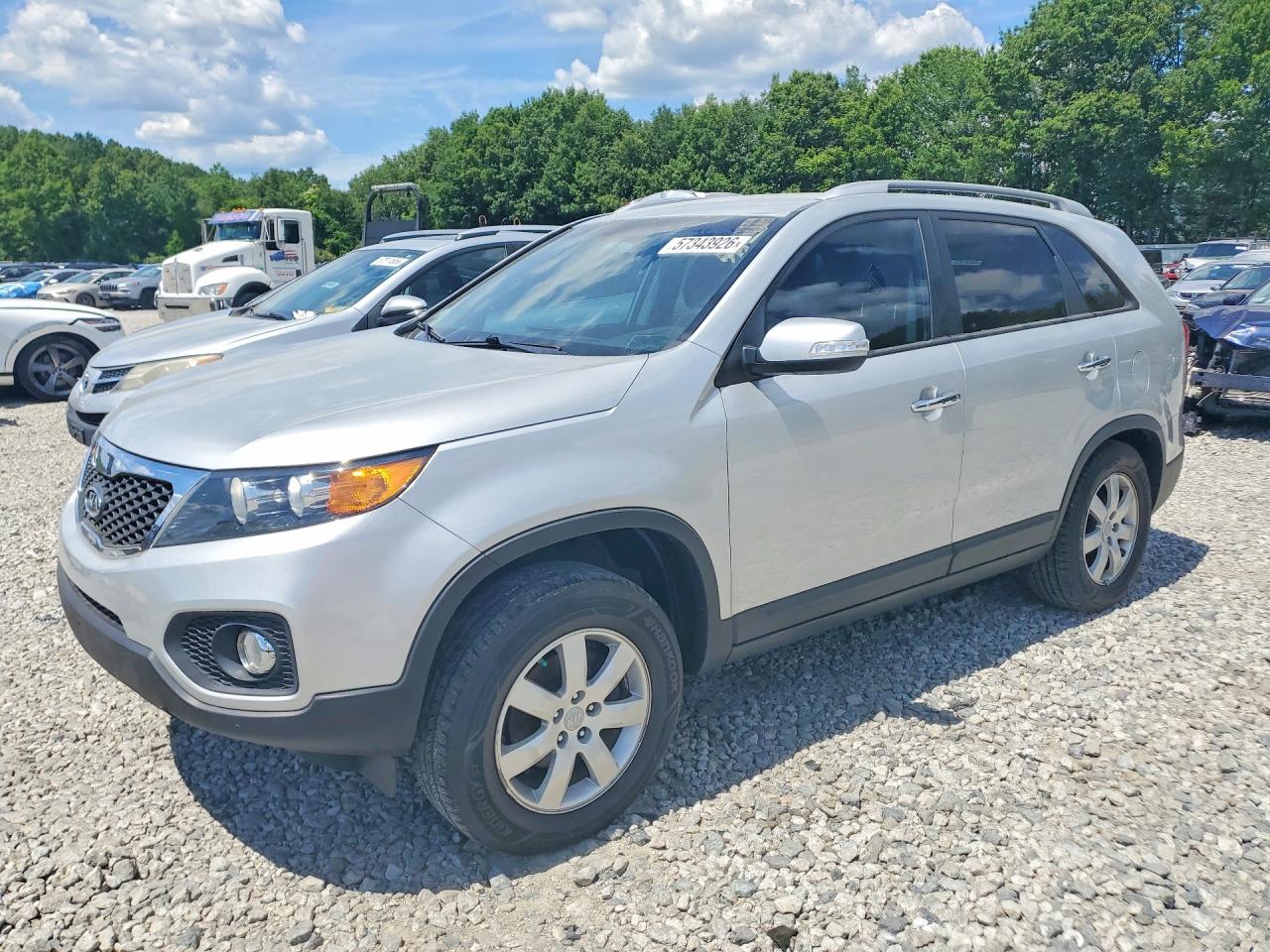 2013 Kia Sorento Lx Silver vin: 5XYKT4A6XDG322252