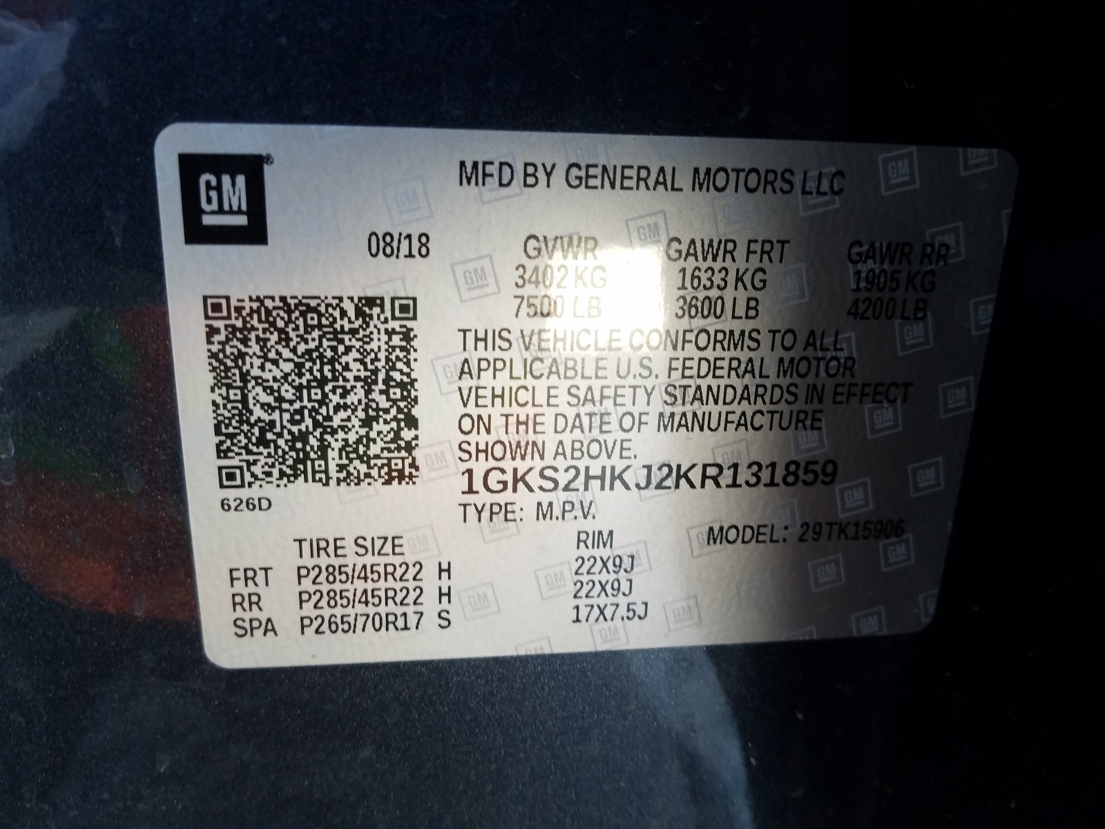 2019 Gmc Yukon Xl Denali Black vin: 1GKS2HKJ2KR131859