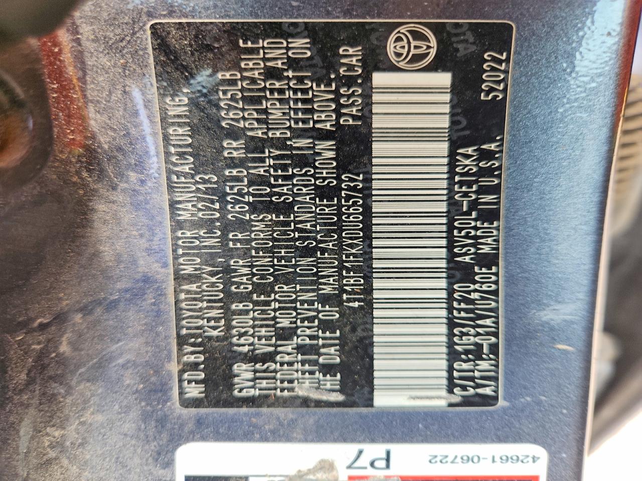 2013 Toyota Camry Se Charcoal vin: 4T1BF1FKXDU665732