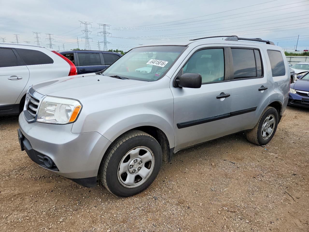 2012 Honda Pilot Lx Silver vin: 5FNYF4H20CB012847