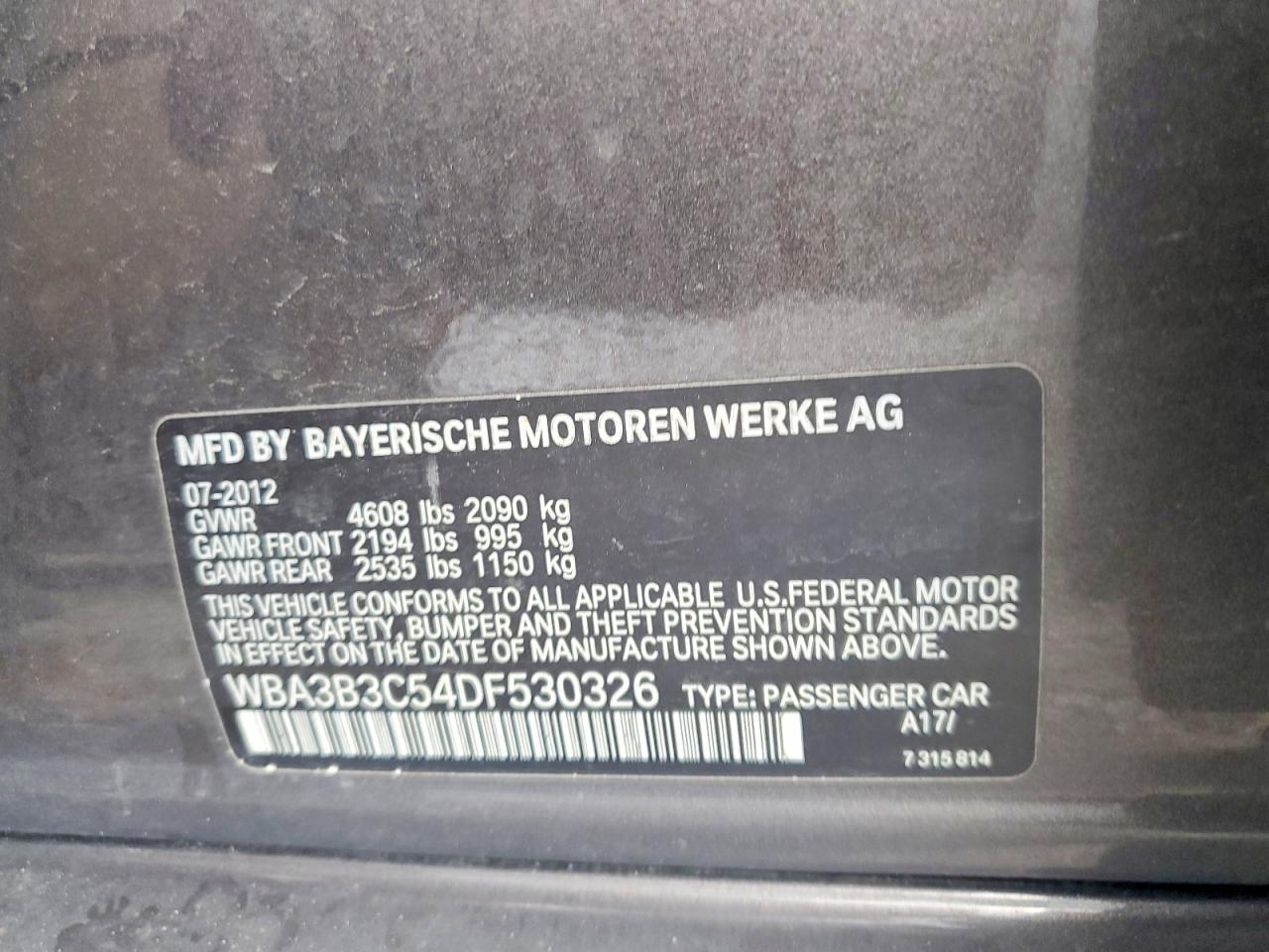 2013 Bmw 328 Xi Brown vin: WBA3B3C54DF530326