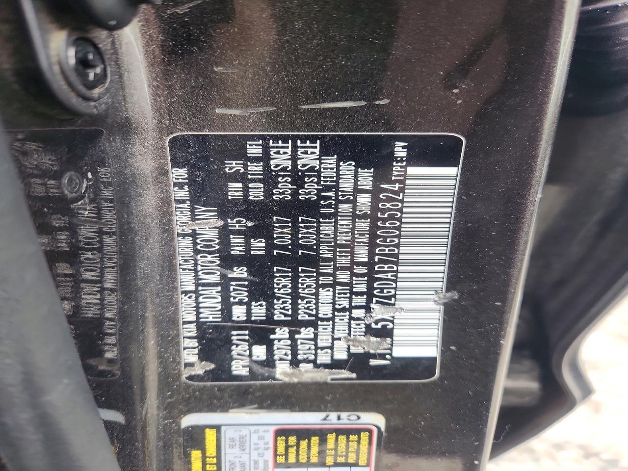 2011 Hyundai Santa Fe Gls Brown vin: 5XYZGDAB7BG065824