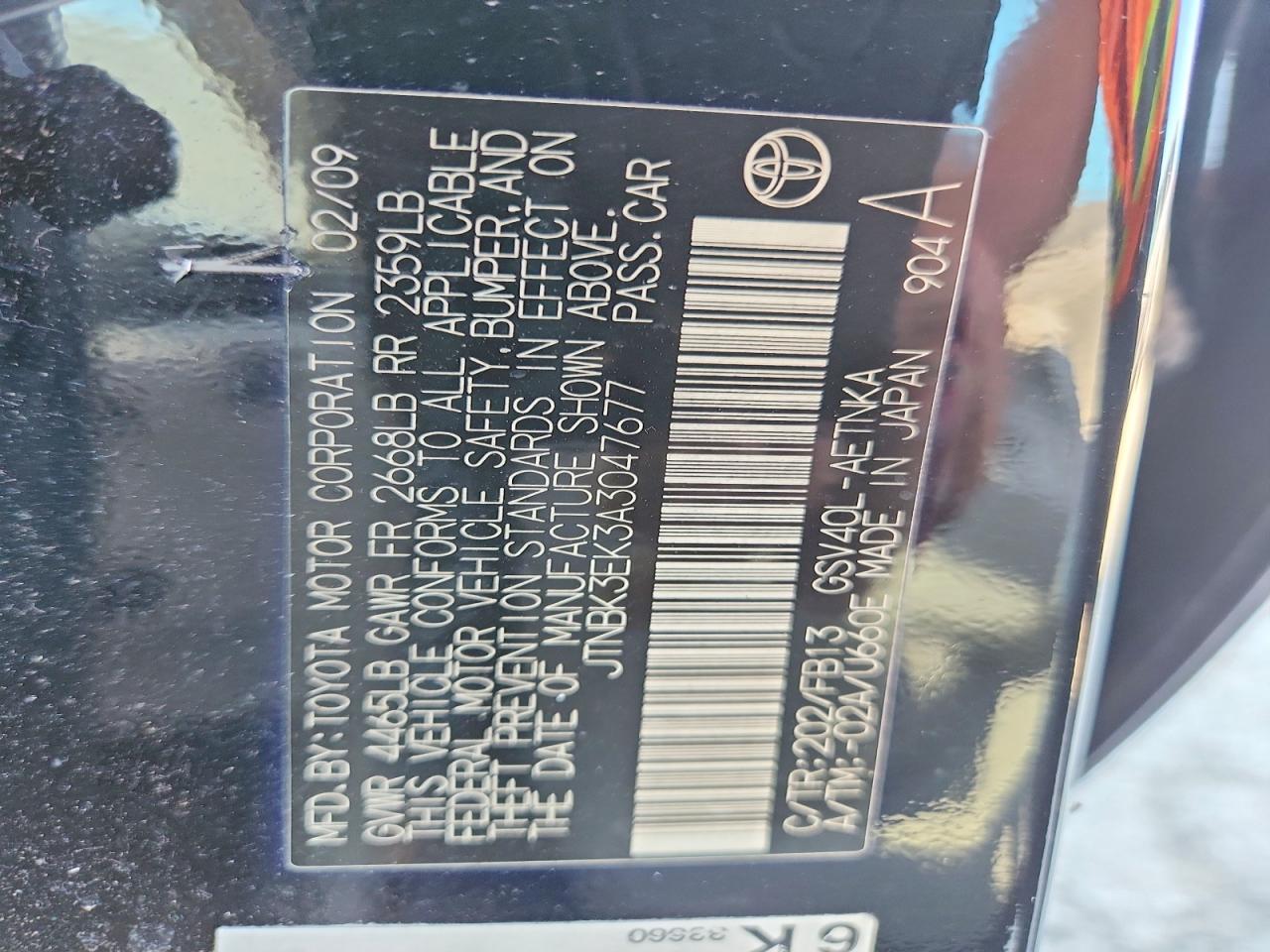 2010 Toyota Camry Le V6 Black vin: JTNBK3EK3A3047677