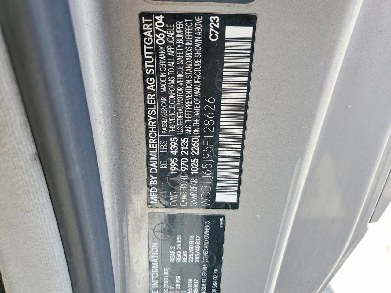 2005 Mercedes-benz Clk 320c Silver vin: WDBTJ65J95F128626