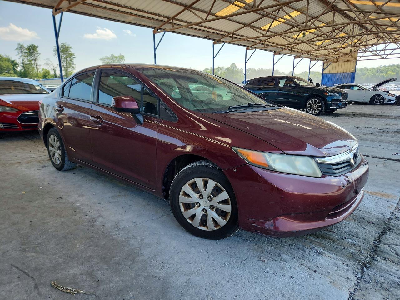 2012 Honda Civic Lx Maroon vin: 2HGFB2F51CH529963