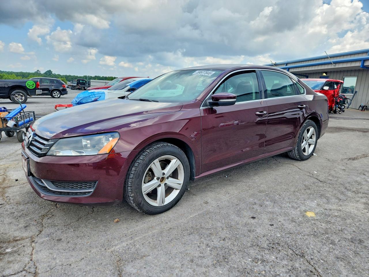 2013 Volkswagen Passat Se Темно-бордовый vin: 1VWBP7A39DC086433