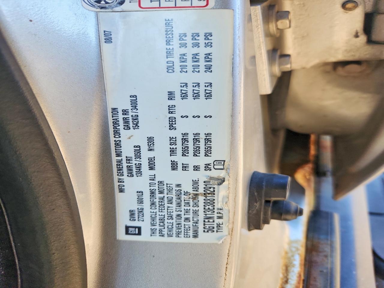2008 Hummer H3 Silver vin: 5GTEN13E388132910