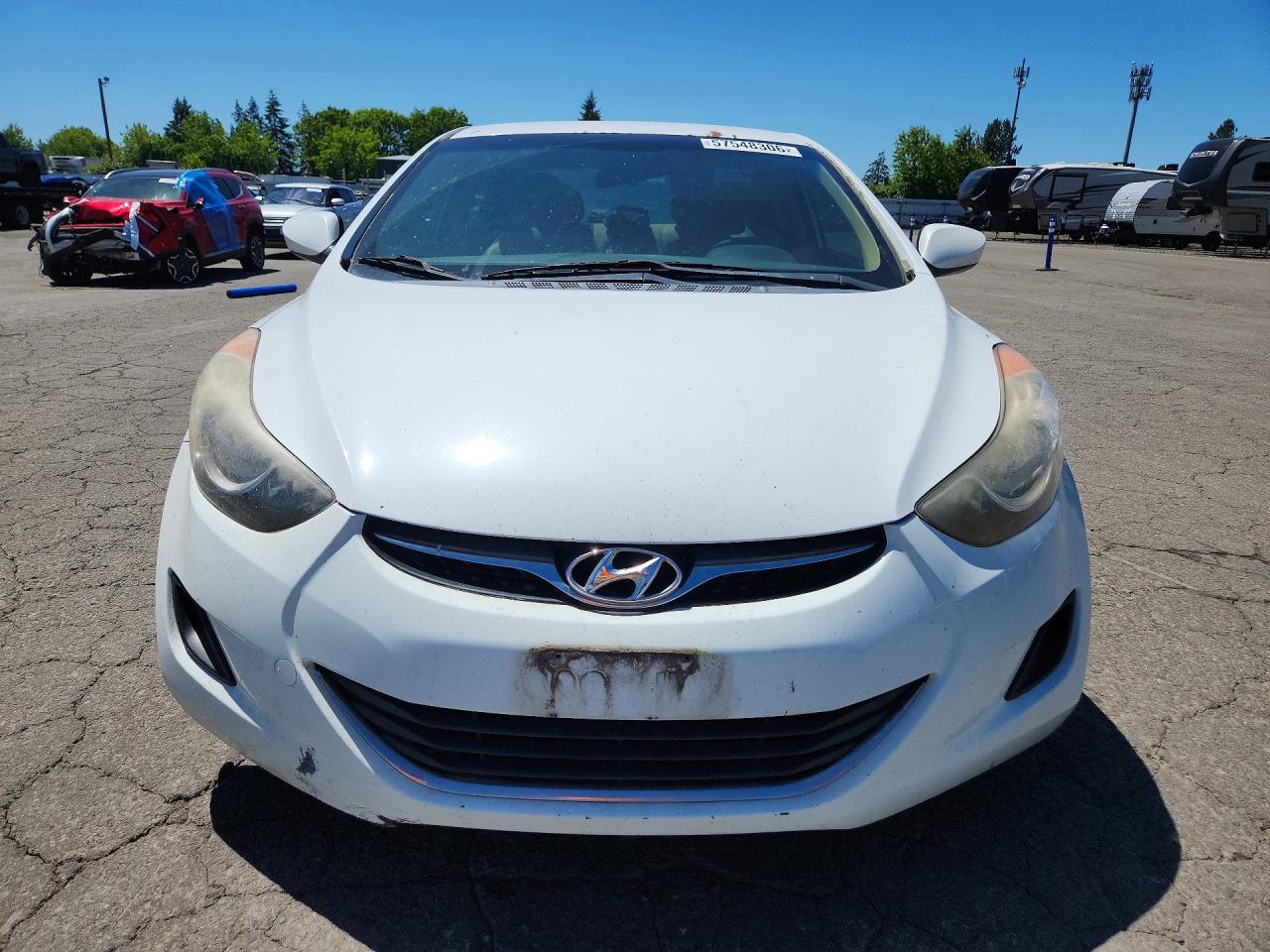 2013 Hyundai Elantra Gls White vin: 5NPDH4AE2DH368961