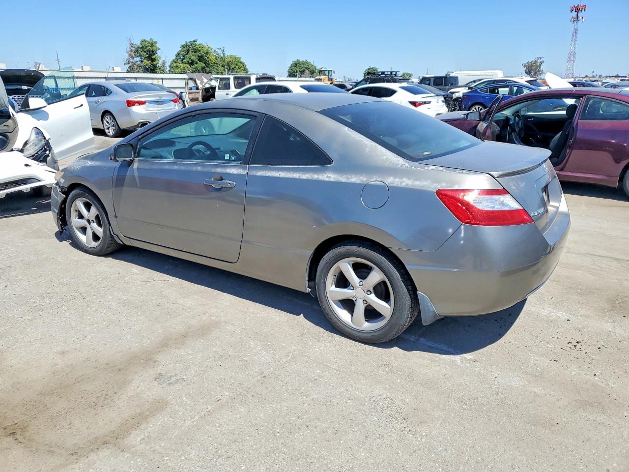 2007 Honda Civic Lx Gray vin: 2HGFG12637H537532